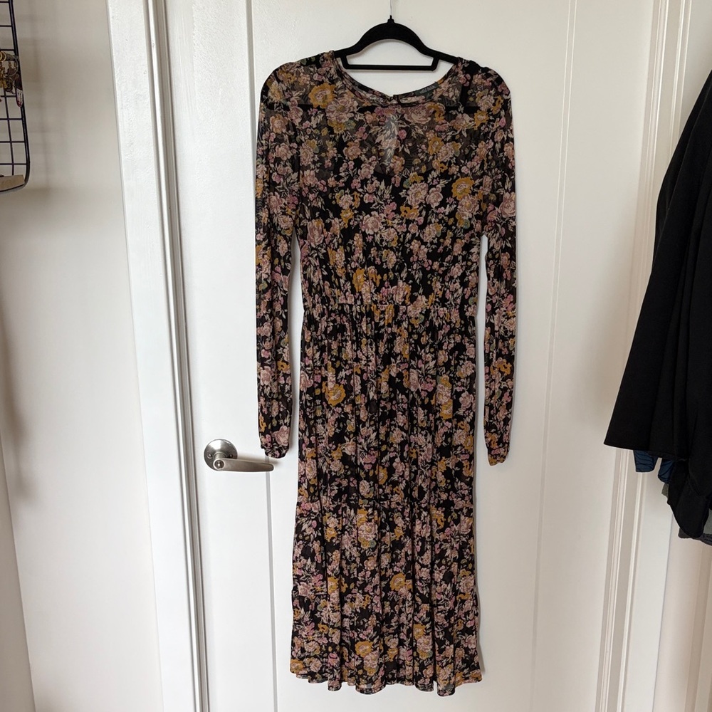 Wild Fable Floral Long Sleeve Midi Dress